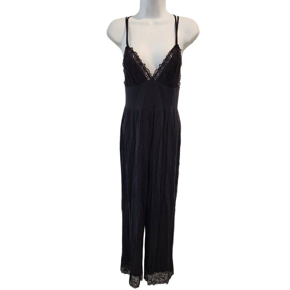 Victorias Secret Womens Black Lace One Piece Suit S Jumpsuit Soft Casual Strappy